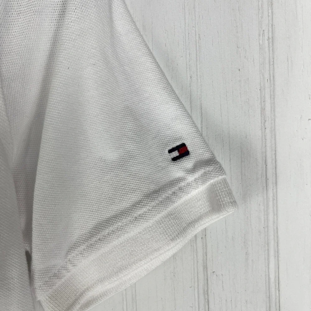 Tommy Hilfiger Polo Shirt‎ Logo Short Sleeve White Casual Top Size M